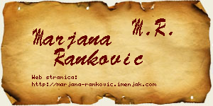 Marjana Ranković vizit kartica